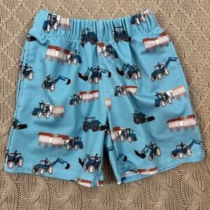 Millie & Max Boys Tractor Print Blue Pull On Shorts ~ 18M